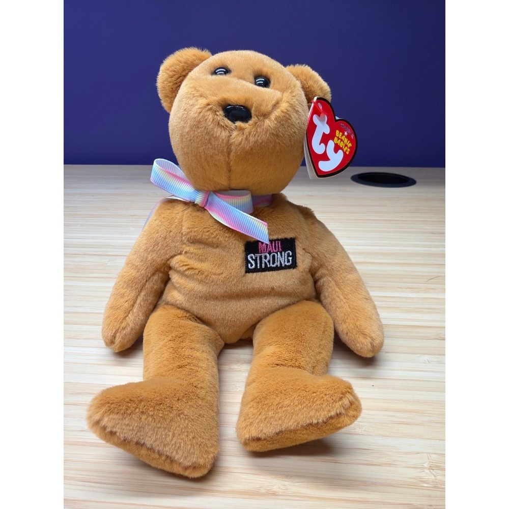 Ty Beanie Baby Aloha Maui Strong Bear Plush 2023 Red Cross w/ Tags